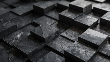 Abstract picture of black geometric texture graphic with minimal, monochrome style design. Modern art present about the seamless pattern textiles perfect for creative background and wallpaper. AIG53.