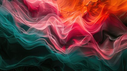 Obraz premium Abstract picture vivid color neon light line, digital technology style design connecting become dynamic of electric wave movement represent about flowing of data or structure of network system. AIG51.