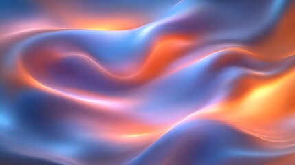Obraz premium Abstract Blue Orange Swirling Wave Pattern Design