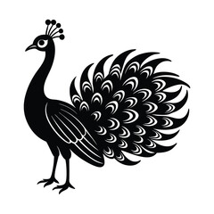 peacock in a proud pose silhouette