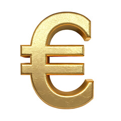 Fototapeta premium Golden Euro symbol, 3D rendering.