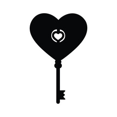 heart shape key silhouette art