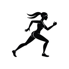 running woman silhouette art