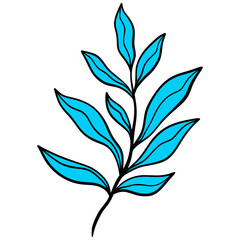 Line Art Leaves Design Illustration