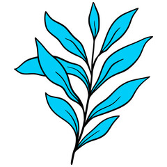 Line Art Leaves Design Illustration