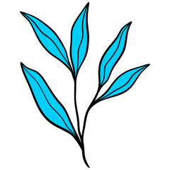Line Art Leaves Design Illustration