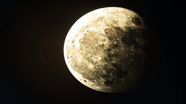 Halb beleuchteter Mond mit Schattenseite im All