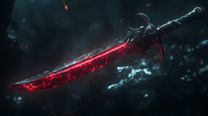 enigmatic dagger red gleams