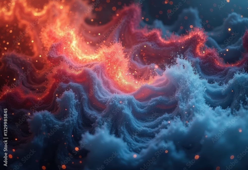 Aufkleber abstract waves of vibrant colors create a mesmerizing visual effect