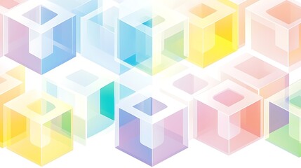 Colorful 3D Cubes Abstract Design