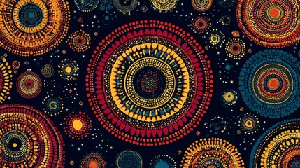 Obraz premium Colorful Abstract Circular Patterns Design