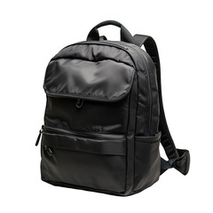 Naklejka premium black backpack isolated on white
