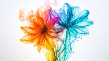 Fototapeta premium Glowing Genetically Engineered Flowers with Vibrant Colors and Swirls