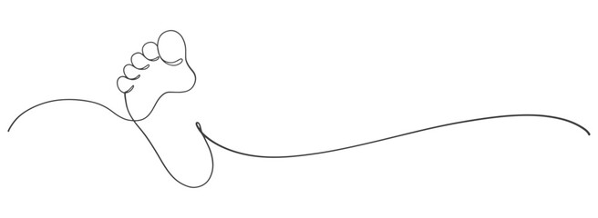 Baby foot print line art style vector illustration