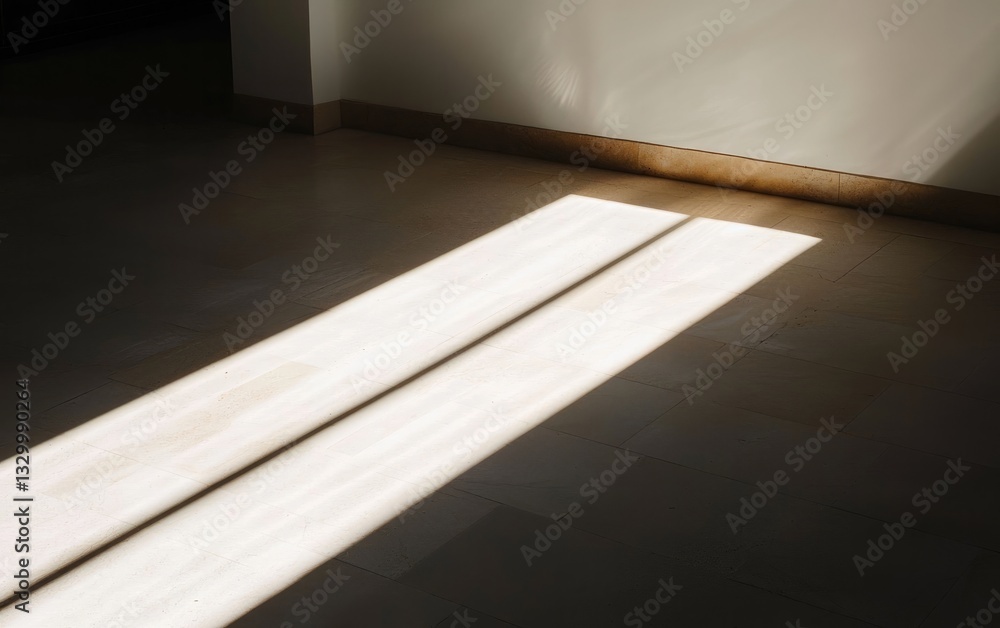 Aufkleber bright sunlight streams through window illuminating empty room