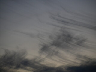 An artistic jumble of clouds at dusk