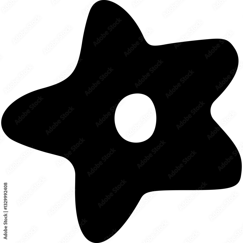 Poster abstract shape graphic element with hole design features abstract shape with a central hole creating
