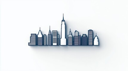 Fototapeta premium Simple lineart skyline symbolizing urban property investment, Property Investment, Minimalist architecture