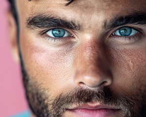 Fototapeta premium man, handsome man, male, man on colored background, male on solid background, colorful, trend, fashion, stylish male, lifestyle, individual, black, caucasian, success, confident, energetic, hispanic, 