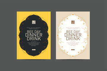 Bee Day Dinner Drinks Invitation