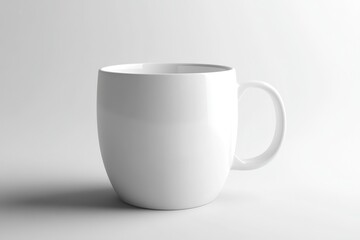 Obraz premium Clean White Ceramic Mug Mockup Minimalist Design for Branding & Mockups