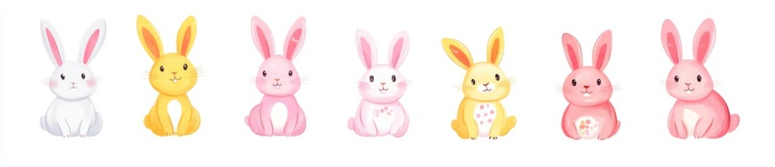 The Easter banner features an Easter bunny family as a design element