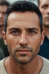 Obraz premium there is a man with a beard and a shirt on looking at the camera