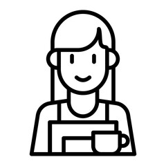 Woman barista icon