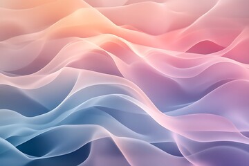 Fototapeta premium Soft 3D Glass Waves – Pastel Translucent Fluid Curves with Dreamy Glow