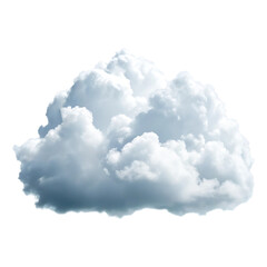 Single fluffy cumulus cloud isolated on white