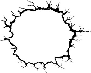 Black hole torn ripped flame silhouette illustration 