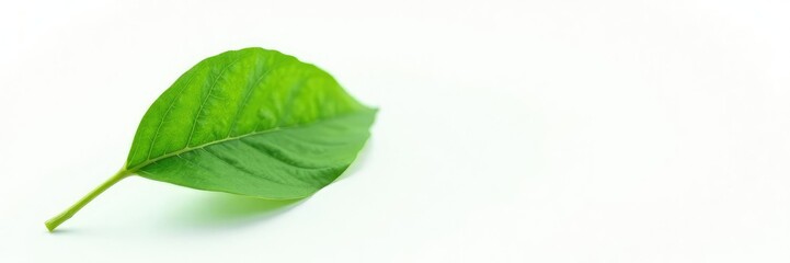 Single leaf with veins isolated against a bright white background, monochromatic, leaf, simplicity