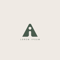 Letter AI line logo design. Linear creative minimal monochrome monogram symbol