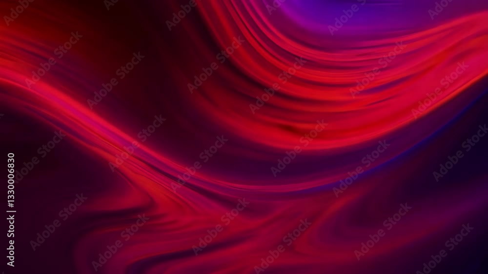 Poster red and purple abstract flowing waves with smooth motion seamless looping