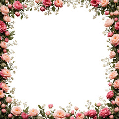 frame of flowers - Transparent Png