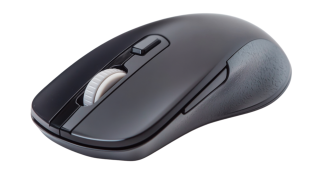 Wireless computer mouse isolated on transparent background