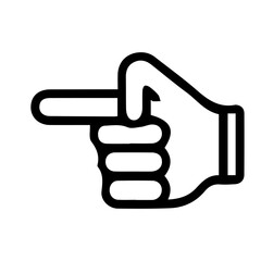 Pointing forefinger black icon. Hand gesture sign