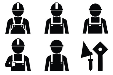 construction worker glyph icon 