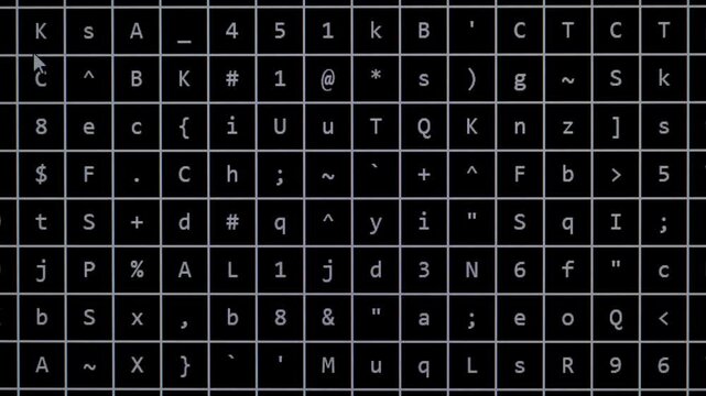 Information security and encryption, concept of computer technologies and security, abstract background of symbols