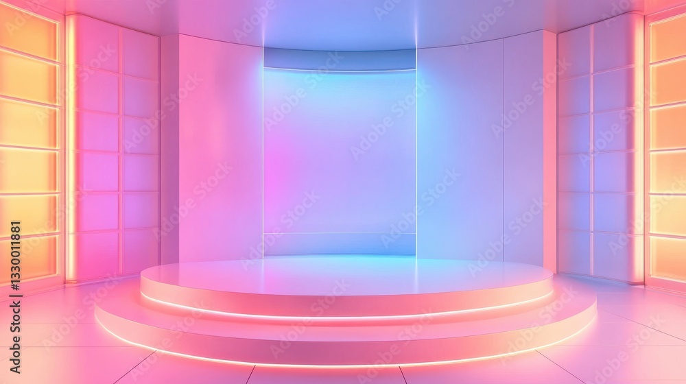 Poster pink blue abstract background broadcasting studio with gradient light gradient glow background