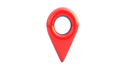 Red location pin showing accurate global positioning on transparent background