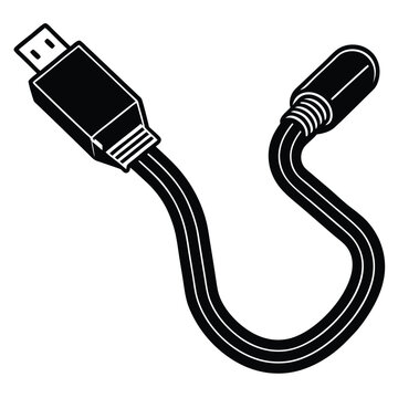 recommend clip art: usb cable on white background