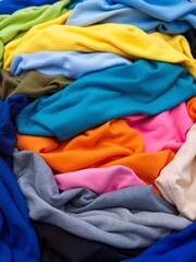 Vibrant multicolored fabric arranged in folds, ideal for textile and fashion themes