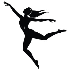 silhouette of a girl jumping