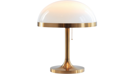 Modern desk lamp illuminating with transparent background