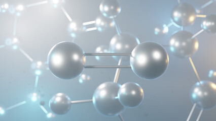 calcium oxide molecular structure, 3d model molecule, e529 structural chemical formula view from a microscope