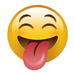 Fototapeta premium silly emoji with tongue sticking out
