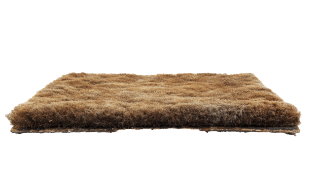 a brown rug with a white background Cutout and isolated and transparent background image