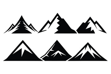 vector set of mountain icons