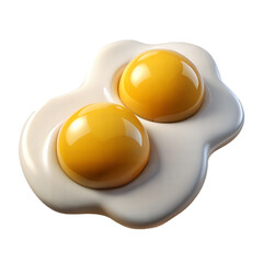 Two Sunny-Side-Up Eggs with Vibrant Yellow Yolks isolated on transparent background